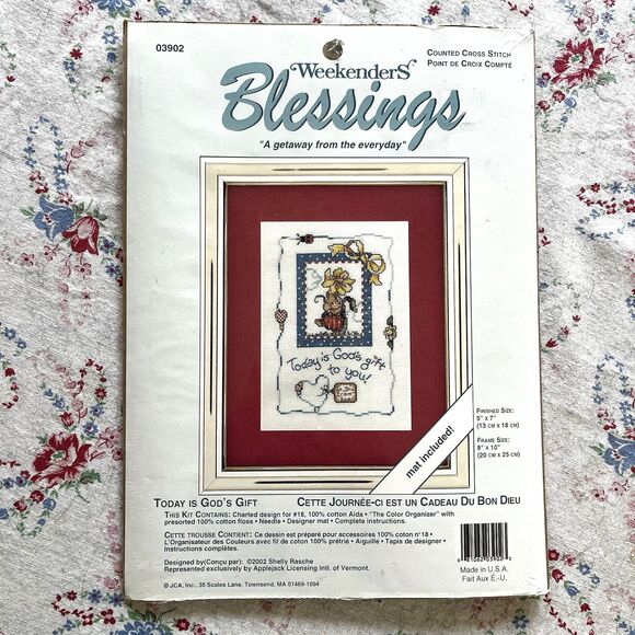 NEW Weekenders Blessings "Today is God's Gift" Counted Cross Stitch Kit 5" x 7" - Picture 1 of 5